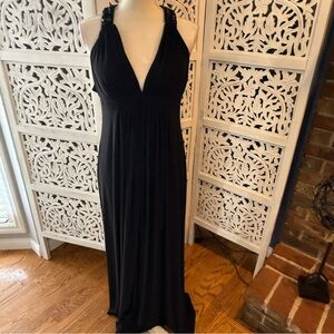 Xscape Elegant Black Halter Maxi Dress Sz 12